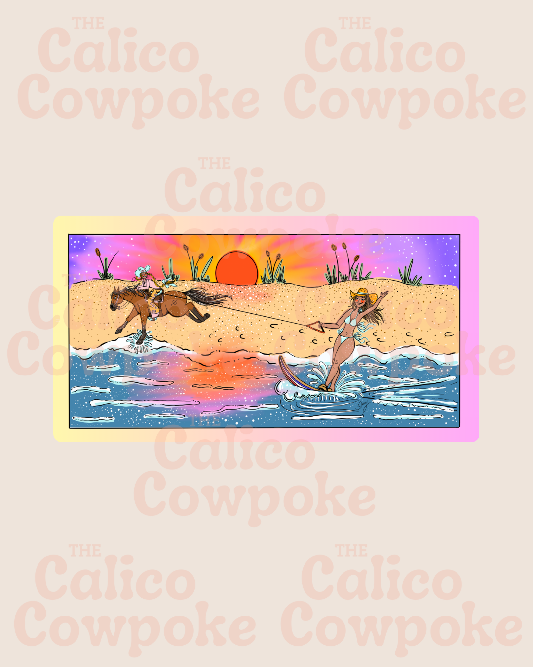 Lake Day Cowgirls Holo Sticker