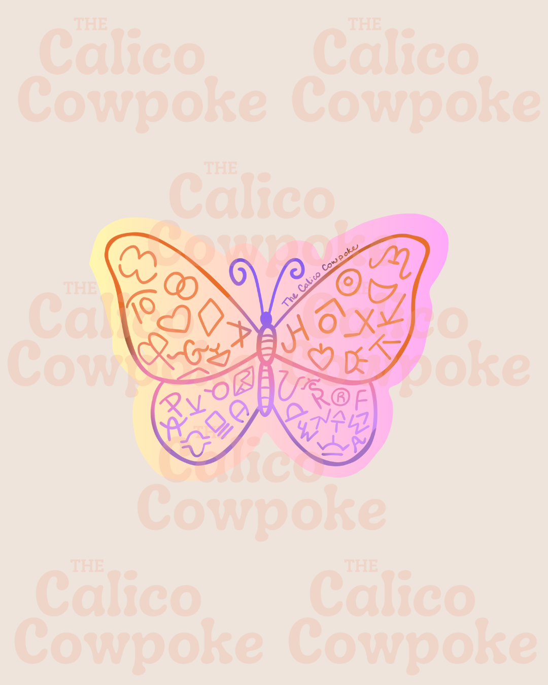 Branded Butterfly Holo Sticker