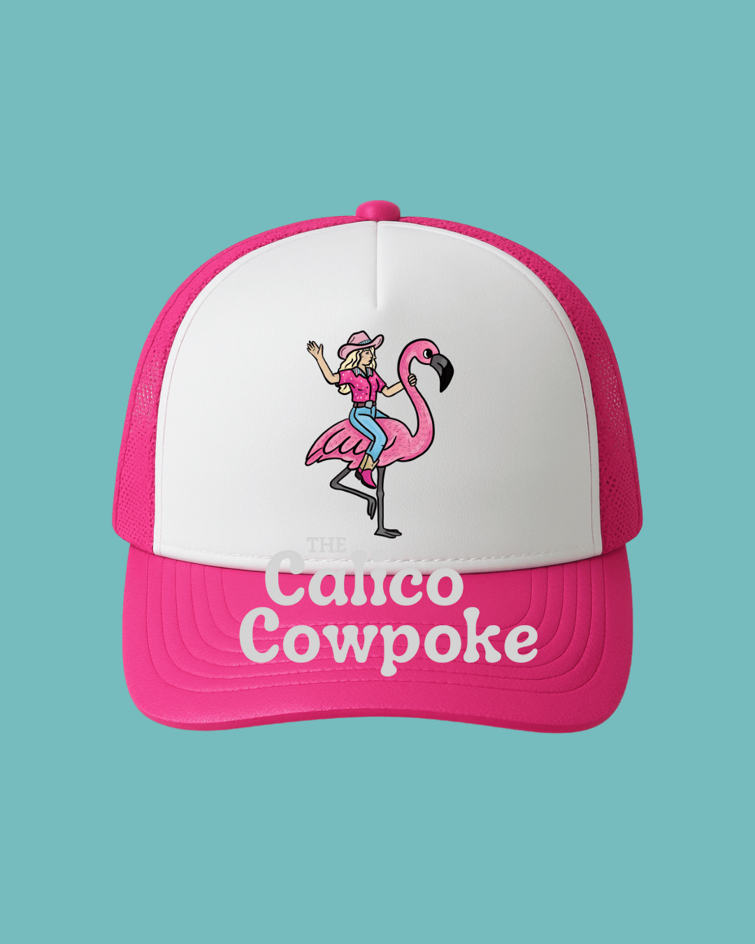 Flamingo Cowgirl Foam Trucker