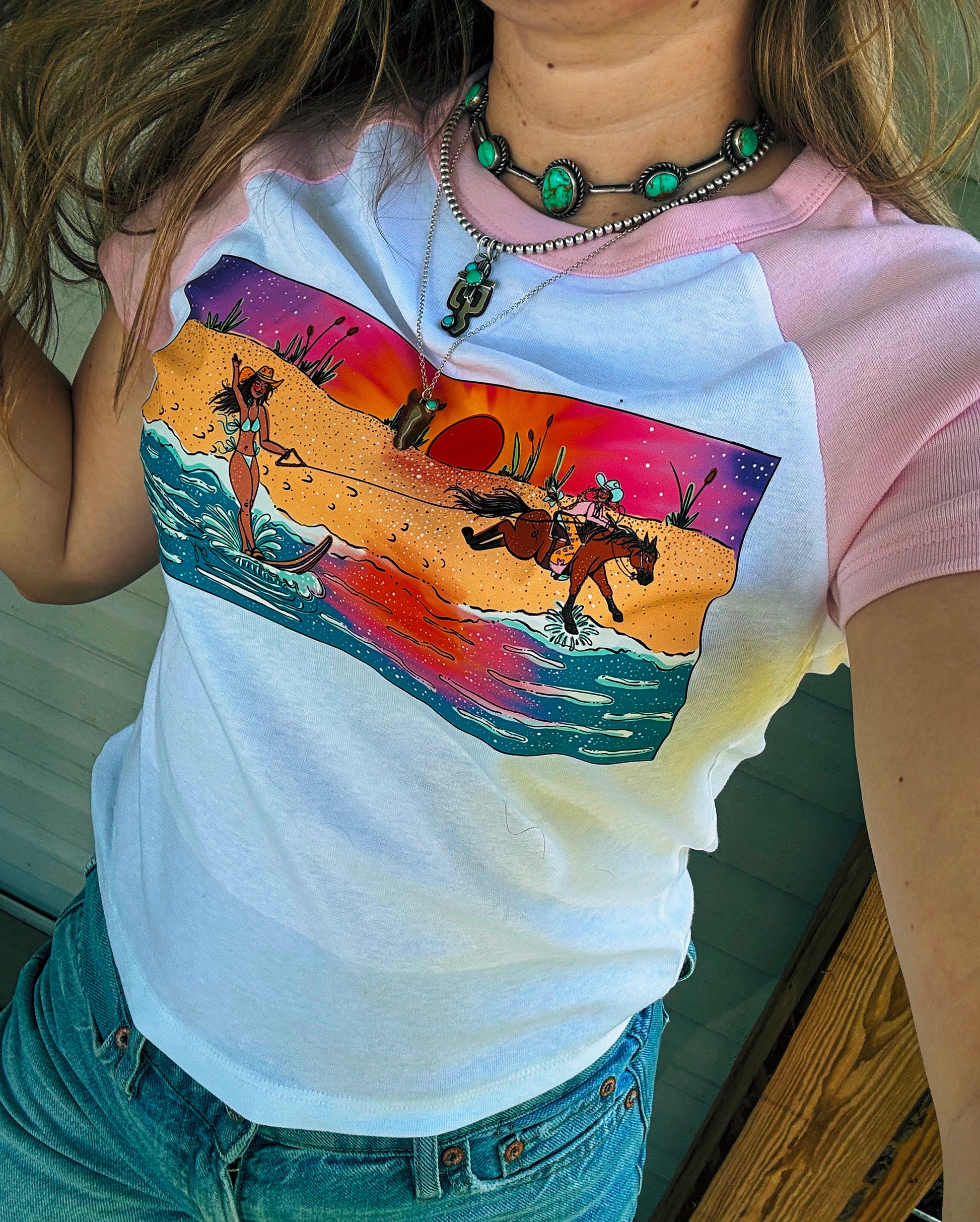 Lake Day Cowgirl Baby Tee