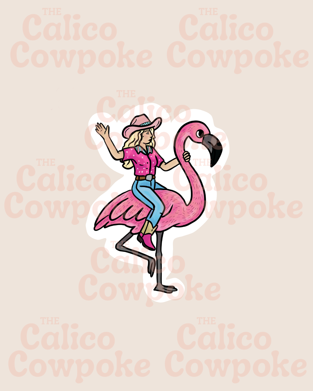 Flamingo Rodeo Sticker