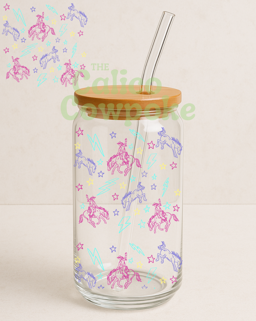 Electric Rodeo - 16 oz Glass Cup