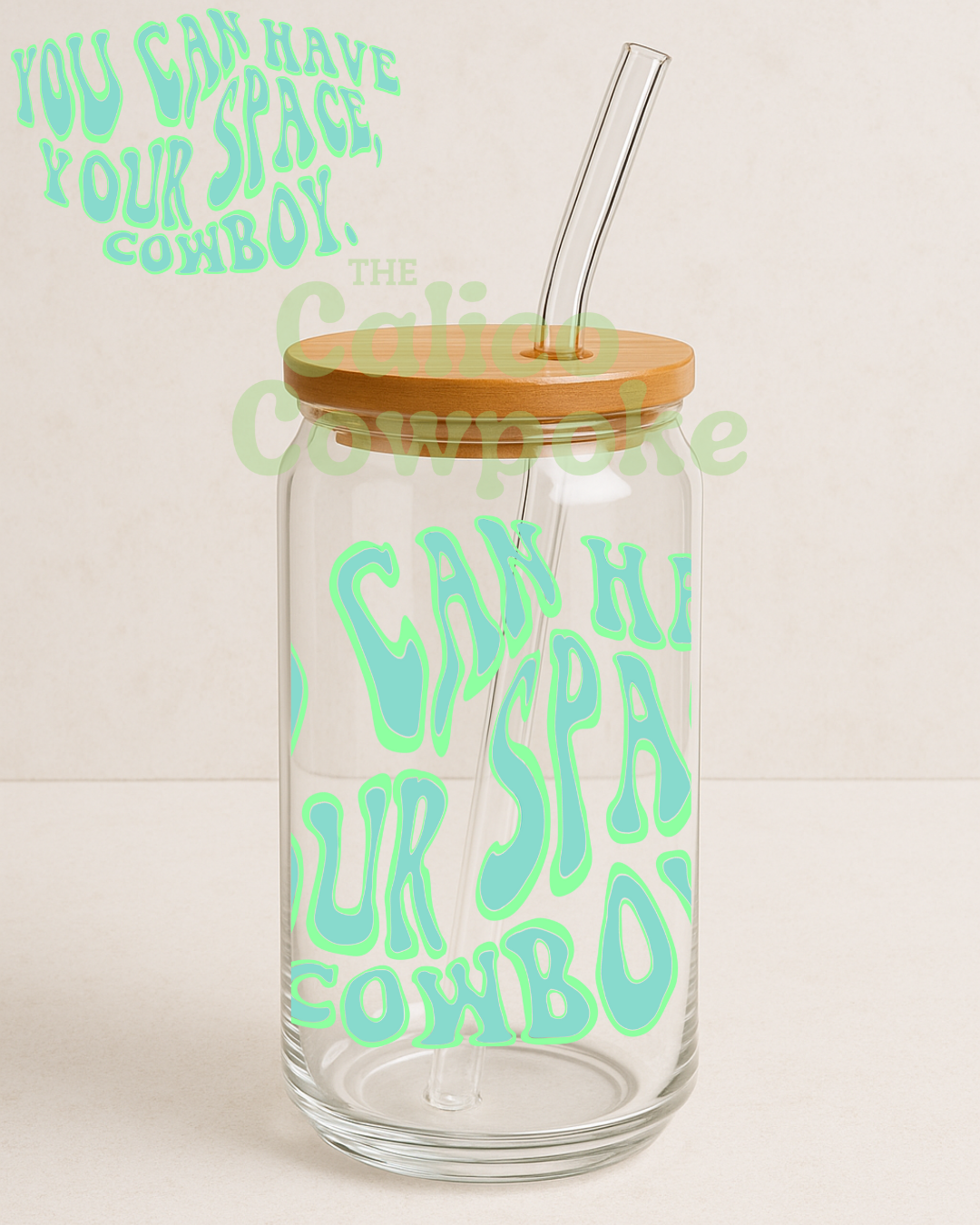 Space Cowboy - 16oz Glass Cup